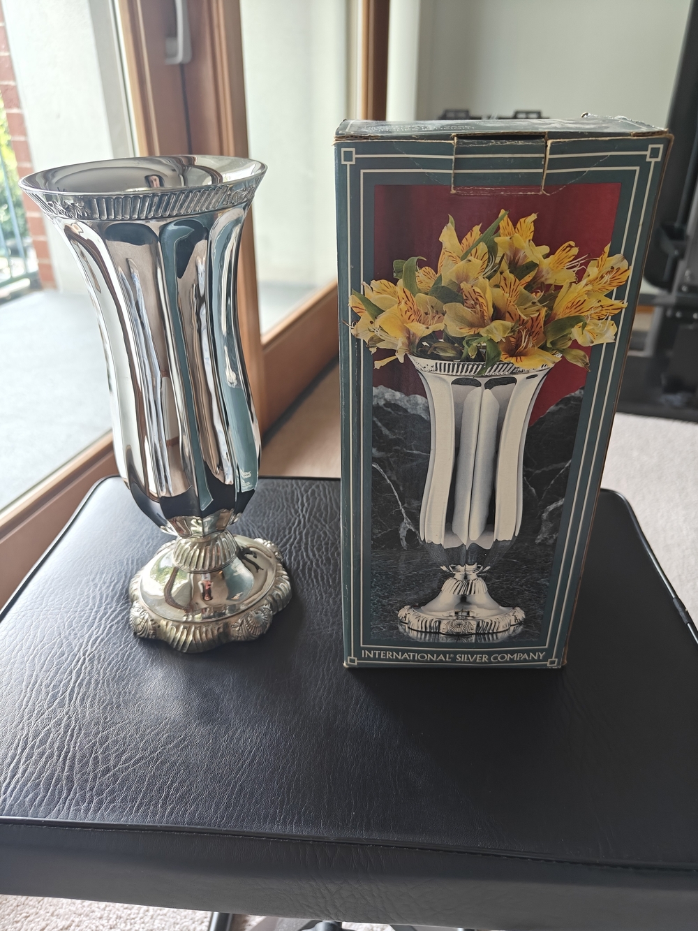 International Silver Company Silver Fluted Vase